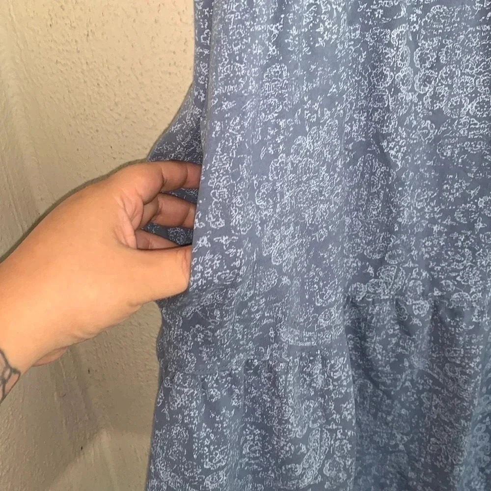 Frye Women's Tiered Dress with 2 Pockets, Blue Size Medium - Picture 5 of 8